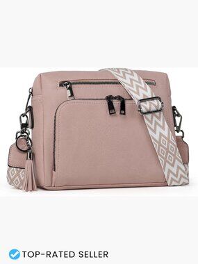 Vegan Leather RFID Crossbody Bag Shoulder Handbag Purse with Tassel Gift